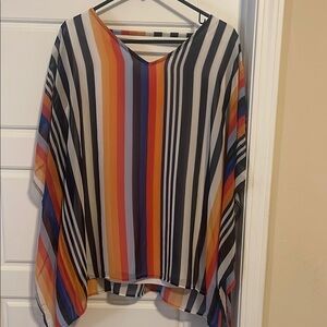 Colorful Striped V-Neck Top
